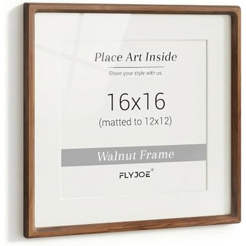 Picture Frame, USA-Sourced Hardwood Photo Frame, Walnut, 16x16