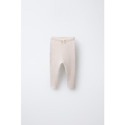 CABLE KNIT LEGGINGS - Ecru | ZARA United States