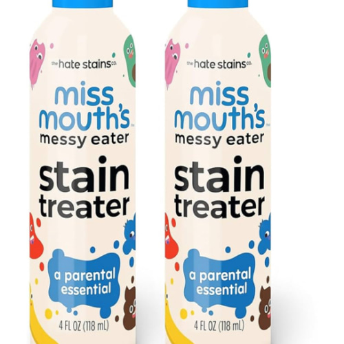 Miss Mouth's Messy Eater Stain Treater Spray - 4oz 2 Pack Stain Remover - Newborn & Baby Essentials - No Dry Cleaning Food, Grease, Coffee Off Laundry, Underwear, Fabric