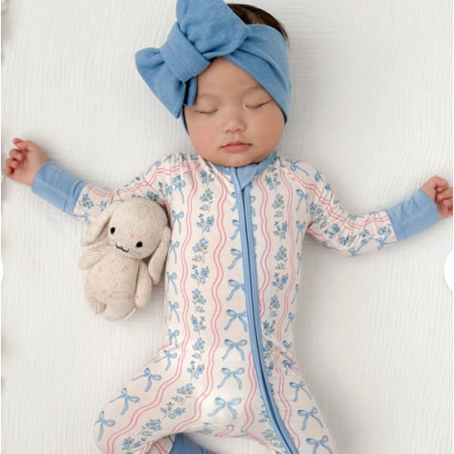 Amelia Bow Zipper Romper – In My Jammers