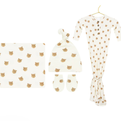 Teddy Newborn Hat Bundle (Gown)