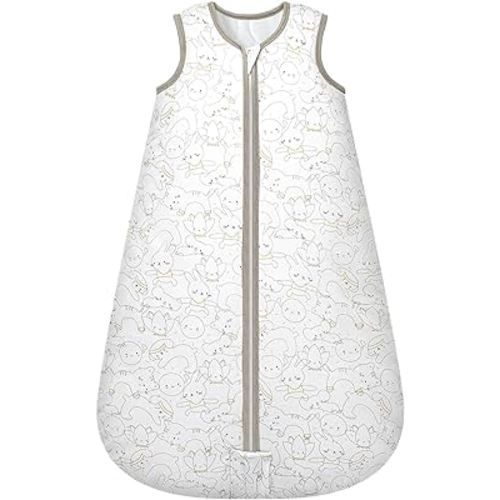 Mosebears Sleep Sack Baby Winter Wearable Blanket with 2-Way Zipper,2.5 TOG Cotton Sleep Sack Unisex (Rabbit Cat, 0-6 Months)