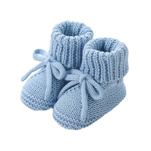 OOOUM Newborn Knit Booties Soft Sole Non-slip Breathable Knit Baby Sock Shoes Bow Tie Infant First Walkers