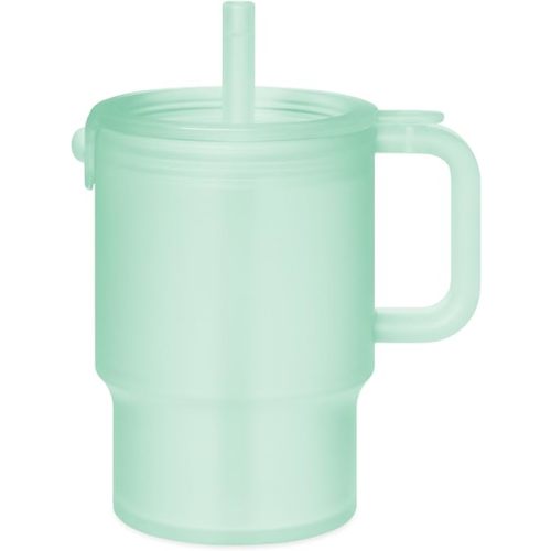 Olababy Clear Sense Silicone Tumbler with Handle & Straw 11 oz, Toddler & Kids Spill Proof Sippy Cup, Leak Resistant, BPA Free Baby Cup, Cupholder Compatible Travel Quencher (Mint, 1 PK)