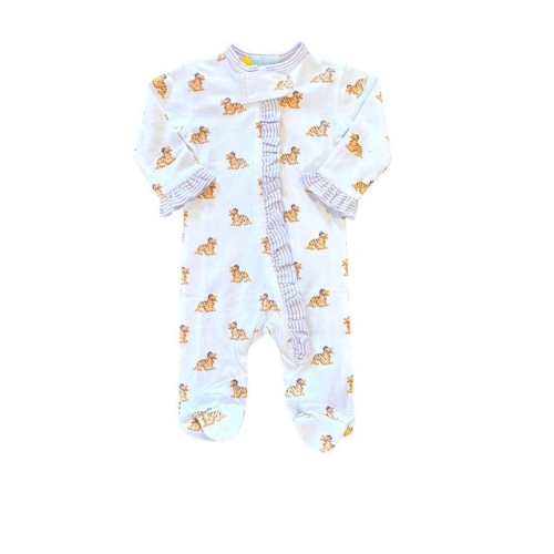 Lulu Bebe LSU Tigers Girl's Footies with Striped Trim