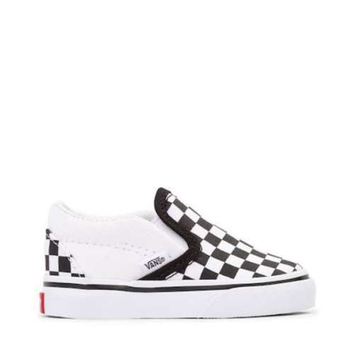 Vans Slip-On Checkerboard Skate Shoe - Baby / Toddler - Black / White | Journeys