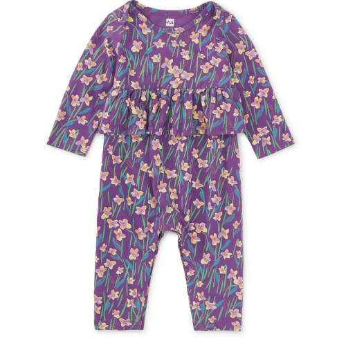 LITTLE GIRL & Perfume Jasmine & Pretty Peplum Baby Romper & KNIT ROMPER & Tea Collection