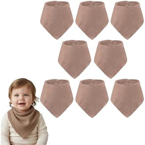 Muslin Baby bibs for drooling and teething, 100% cotton, Bibs for baby girl, Muslin bibs for boys (8 Pack)