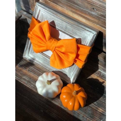 Baby head wrap, orange bow, baby headbands, baby bows, baby headwraps, baby girl head wrap, baby girl headbands, baby turban, toddler
