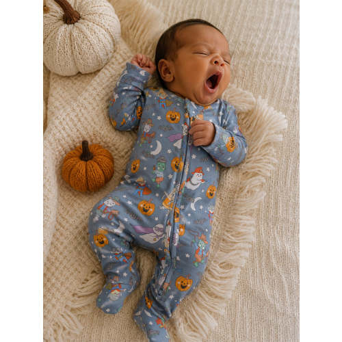 2-Way Zip Footie, Halloween Monster Dress Up Blue
