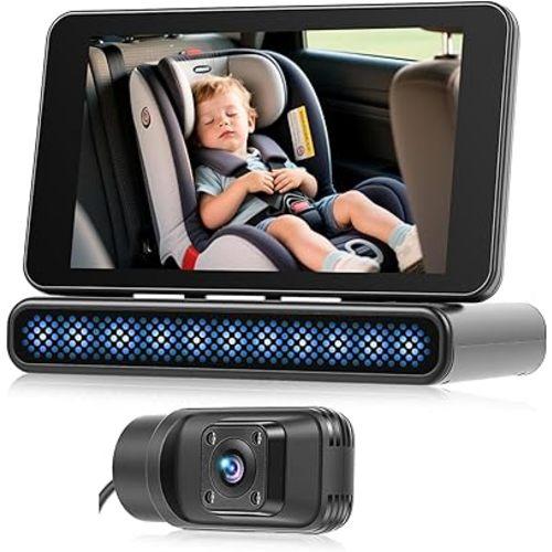 Baby Car Camera 5 inch HD Baby Monitor with 360 Degree Adjustable Camera Wide Crystal Clear View, Easily Observe The Baby’s Move