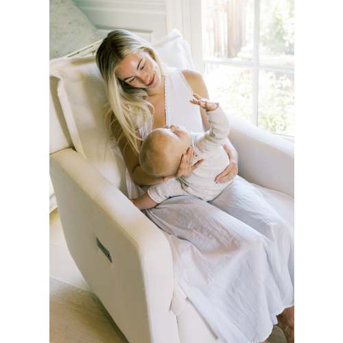High Performance Ivory | Flynn | Swivel Nursery Recliner | Oilo™ Studio