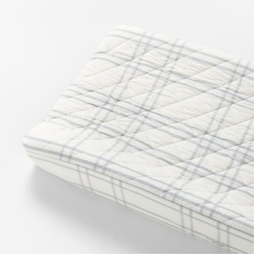 Stax Mist Blue Organic Cotton Baby Changing Pad Cover