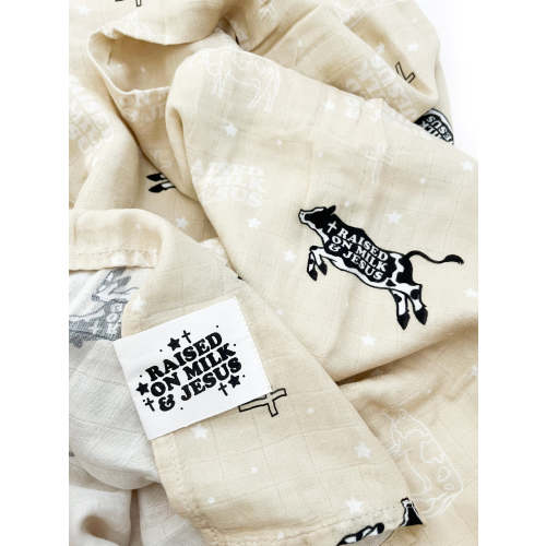 Raised On Milk & Jesus Cow Swaddle Blanket – OUR HOUSE ABOVE