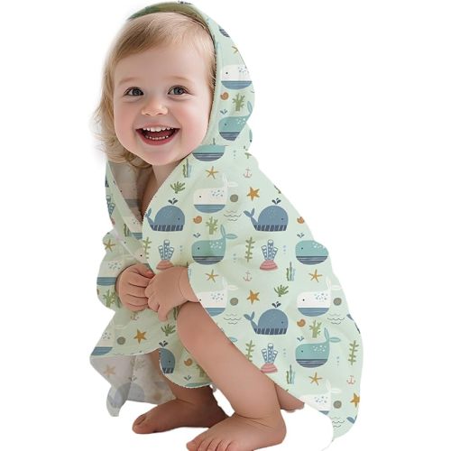 Toddler & Kids Hooded Bath & Beach Towel - Microfiber Wearable Poncho for Bathroom, Pool, Beach