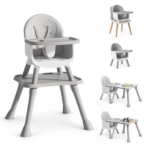 6-in-1 Convertible Baby Highchair for Babies and Toddlers, Booster Seat
