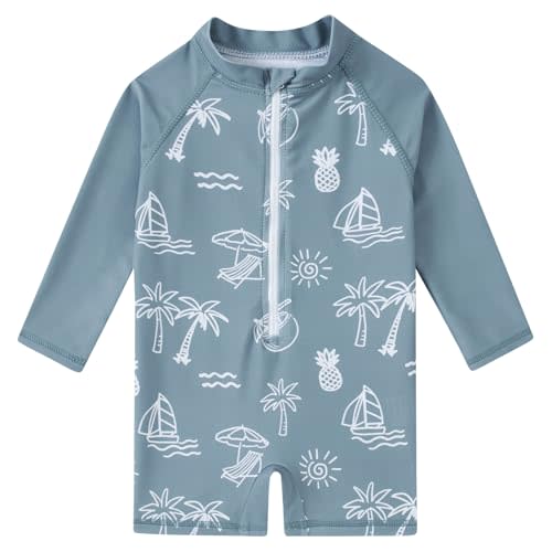 uideazone Baby Toddler Boys Zipper Rash Guard Swimsuit UPF 50+ One Piece Beach Swimwear Bathing Suits 3-36 Months