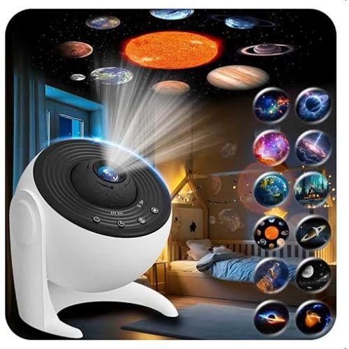Galaxy Projector for Bedroom, 13 in 1 Planetarium Star Projector with Solar System & Constellation, 360° Rotating Galaxy Light Projector, Space Night Light Projector for Kids Adults Gifts