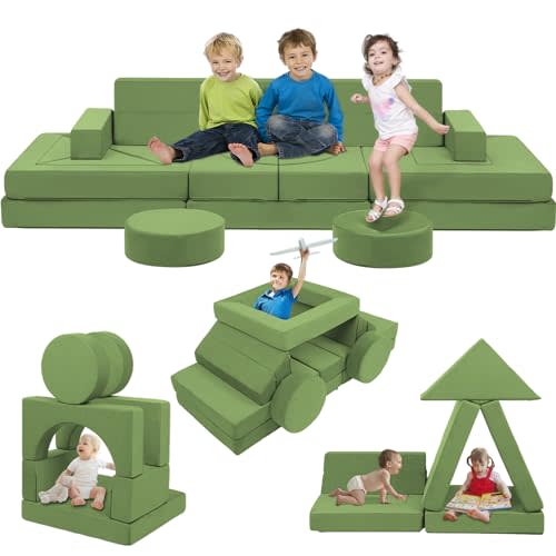 Edbuosy 22Pcs Modular Kids Play Couch - Kids Couch for Playroom Bedroom Living Rooms Toddler Sofa for Inspiring Child CreativityChildren Convertible Foam Sofa