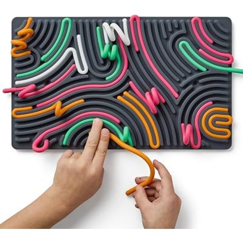 Pushpeel XL Sensory Activity Board – Expandable Silicone Fidget Toy for Stress, Anxiety, ADHD & Autism – Modular, Silent, No Mess - Granite
