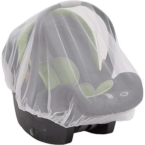Delta Children Mosquito Net for Infant Car Seats, Infant Strollers and Bassinets | Breathable with Elastic Netting for Easy fit | White