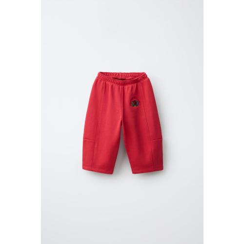 FRUIT OF THE LOOM EMBROIDERED BALLOON FLEECE PANTS - Dark red | ZARA United States