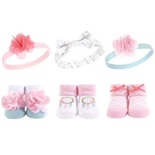 Hudson Baby Girl's Headband and Socks Giftset