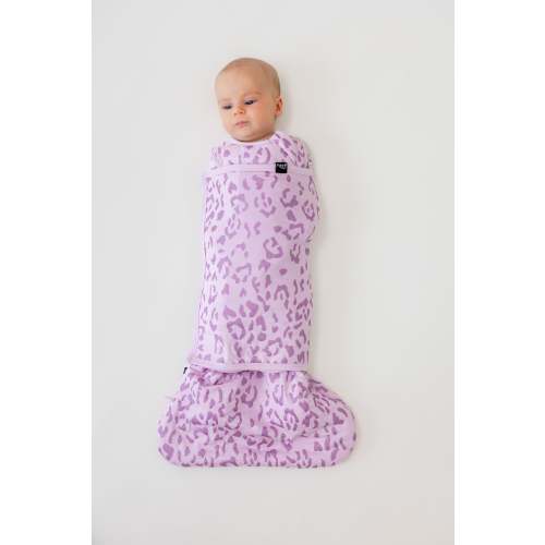 Sleep Bag Swaddler in Thistle Leopard 1.0