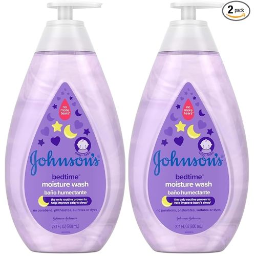 Johnson's Tear-Free Bedtime Baby Moisture Wash with Soothing NaturalCalm Aromas, 27.1 fl. oz (Pack of 2)