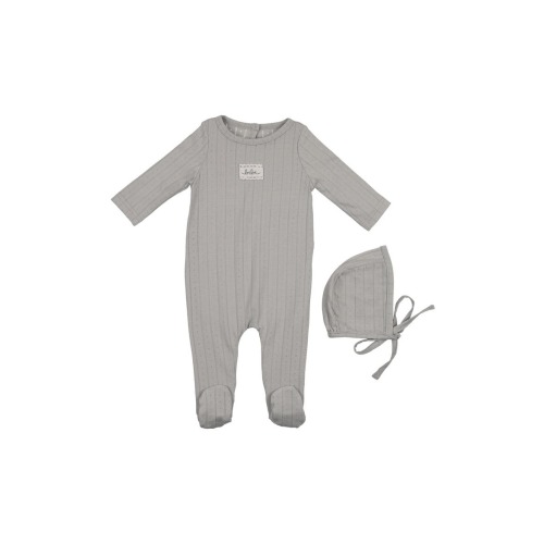 Bebe Pointelle Footie & Hat Set