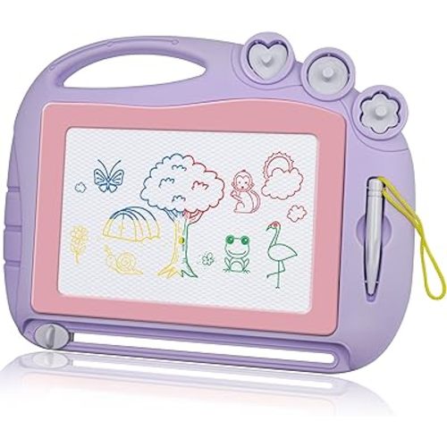 AiTuiTui Magnetic Drawing Board Toddler Toys for Girls Gifts, Erasable Sketch Writing Doodle Pad Travel Games for Kids in Car, Early Education Learning Skill Development Toys for Kids Toddlers