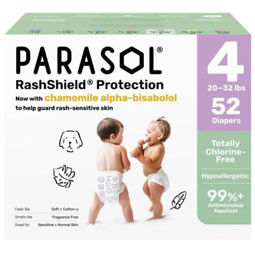 Parasol Chlorine-Free Diapers with RashShield Protection - Size 4 - 52ct
