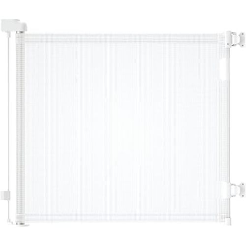DEAR LOV Retractable Baby Gate, 33" Tall, Extends up to 55" Wide,Safety Mesh Baby Gate or Dog Gate for Doorways,Stairs,Hallways.Extra Wide Gate,Indoor/Outdoor(33"x55",White)
