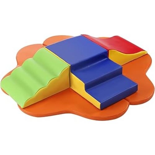 7-Piece PU Leather Baby Toddler Climbing Blocks Toy Set – Soft Foam Crawling Gym for Indoor Play, Safe & Fun Activity Blocks for Toddlers