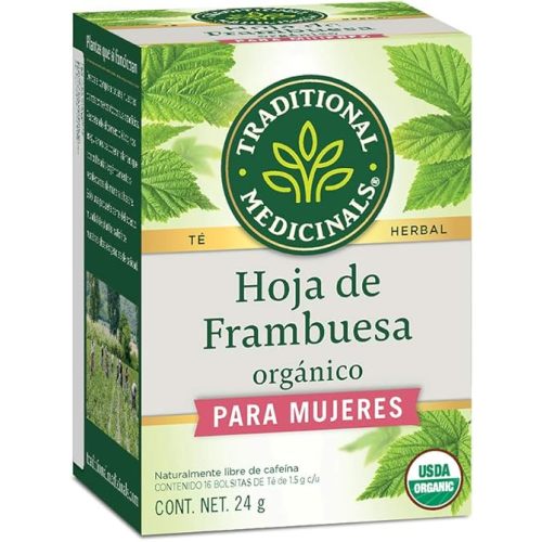 Traditional Medicinals Organic Raspberry Leaf Herbal Tea, Eases Menstrual Cramps & Supports Healthy Pregnancy, (Pack of 2) - 16 Tea Bags