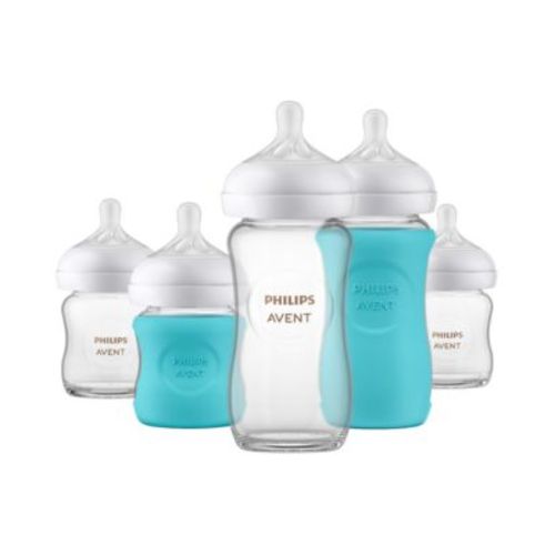 Glass Natural Bottle with Natural Response Nipple Baby Set