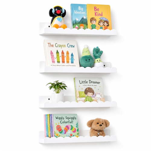 Emapoy, Wall Book Shelves, 16.5" White Floating Shelves