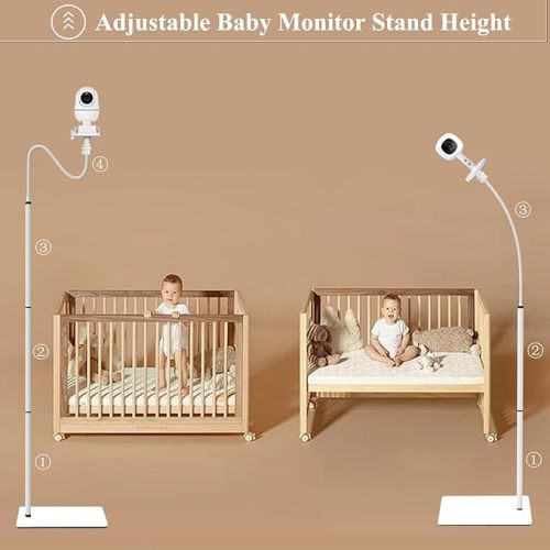 Baby Monitor Floor Stand Holder Mount Compactible for Nanit Pro & Flex Stand,Infant Optics DXR-8 Pro,VTech VM901/VM819/RM7764,Momcozy,HelloBaby,eufy E110,nooie IPC100,Motorola VM75/VM50G/VM44