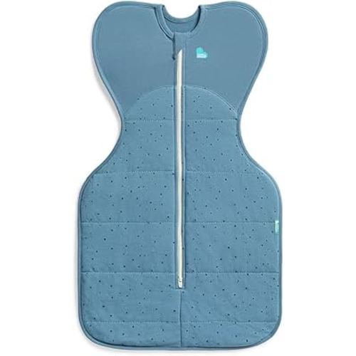 Love to Dream Swaddle UP Warm 2.5 TOG, Dramatically Better Sleep, Allow Baby to Sleep in Preferred Arms Up Position for Self-Soothing, Snug Fit Calms Startle Reflex, Medium, 13-19lbs, Storm Blue