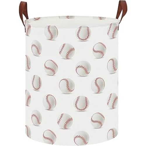 CLOCOR Kids Laundry Basket,Waterproof Baby Boys Nursery Hamper,Collapsible Fabric Storage Container,Toys Bin,Room Decor,Gift Basket（Baseball