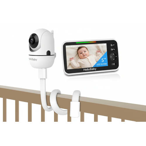 HelloBaby 5" Video Baby Monitor with 1 Camera HB6550 with camera stand