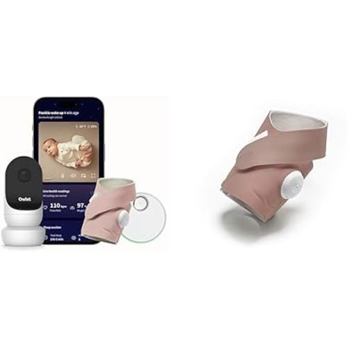 Owlet® Dream Duo 2 Smart Baby Monitor: FDA-Cleared Dream Sock® Plus Owlet Cam 2- Dusty Rose & Accessory Fabric Sock for Dream Sock Baby Monitor, Fits Babies 0 to 18 Months, Dusty Rose