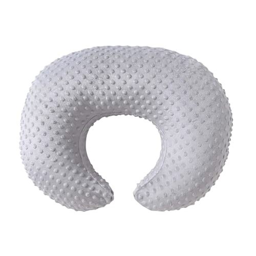 QUENESS Nursing Pillow Cover Breastfeeding Pillow Cases Plush Dot Slipcover (Gray)