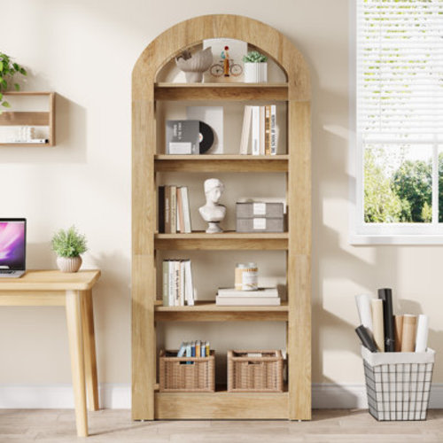 Ebern Designs 5-Tier 70.9" Tall Arched Bookcase, Modern Open Bookshelf For Home Office, Bedroom, Living Room & Reviews | Wayfair