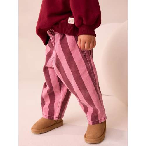 Berry Pink Stripe Trousers (6-9M)
