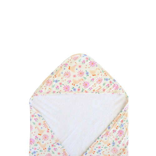Embroidered Bamboo Hooded Towel in Loosey Goose | Caden Lane