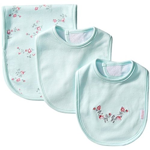 Little Me Baby Boys and Girls 100% Cotton 3-Piece Bib and Burp Sets, 2 Bibs and 1 Burp Cloth