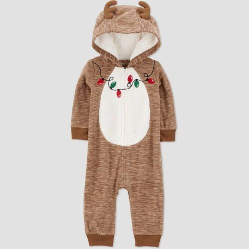 Carter's Just One You® Baby Holiday Reindeer Jumpsuit - White/Brown