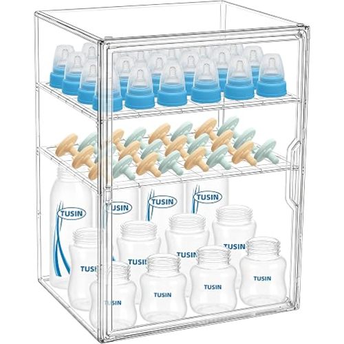 KOLIPI Baby Bottle Storage Organizer for Countertop Cabinet, X-Large