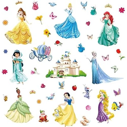 Wall Stickers for Kids, Cartoon Character Stickers for Children Room, DIY Removable Stickers for Baby Kids Nursery Girls Bedroom Living Room Playroom Wall Decoration by HeyAlpha (Princess)